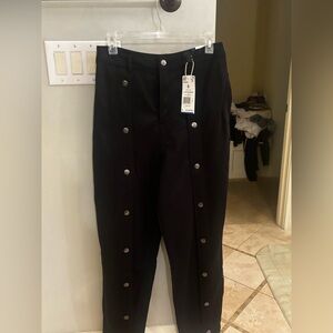 Adidas Black Button-Detail Dress Pants
